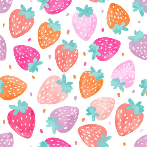 multicolor strawberry fruit design