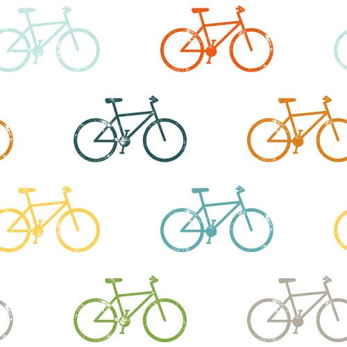 Multi Colored Bicycles on a white background