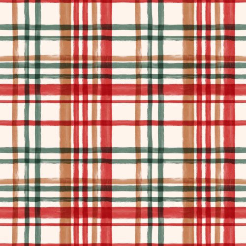 Painted textured Christmas Plaid 