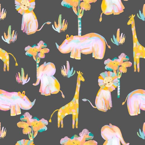 colorful safari animals