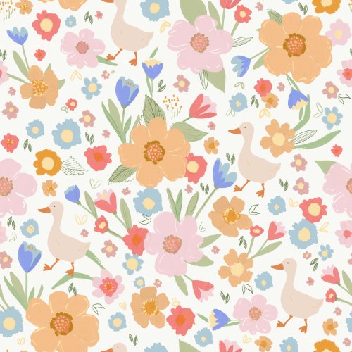 Colourful Floral and goose