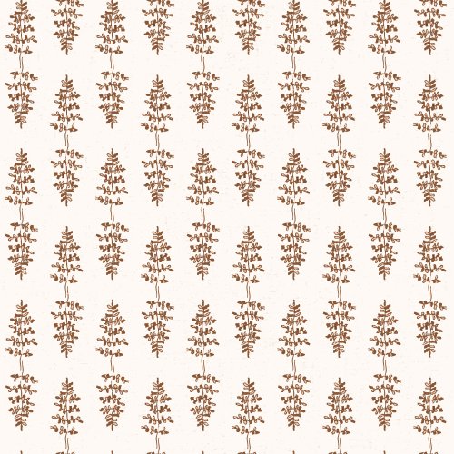 Hand-drawn brown ferns on a light and creamy textured background