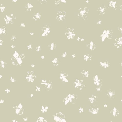 A white ditsy floral print on a light background