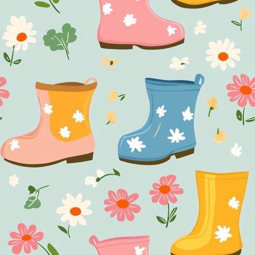 rainboots fabric design