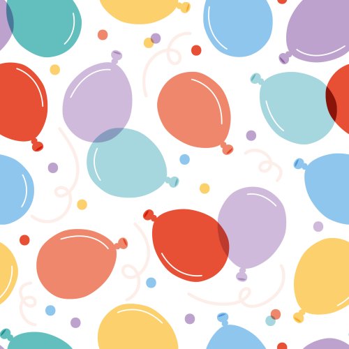 multicolor birthday balloons and confetti design