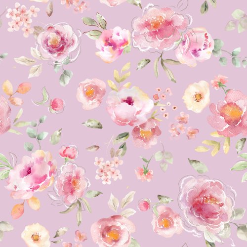 Watercolor peony and rose floral. Hand painted.