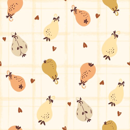 Golden Grove Fall Harvest Pears with country checks and love hearts
