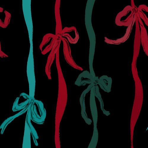 Vertical stripe hand drawn ribbons tied in bows