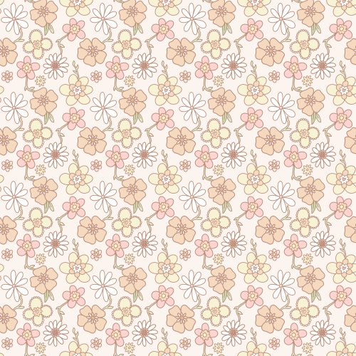 pastel orange and yellow floral fabric design