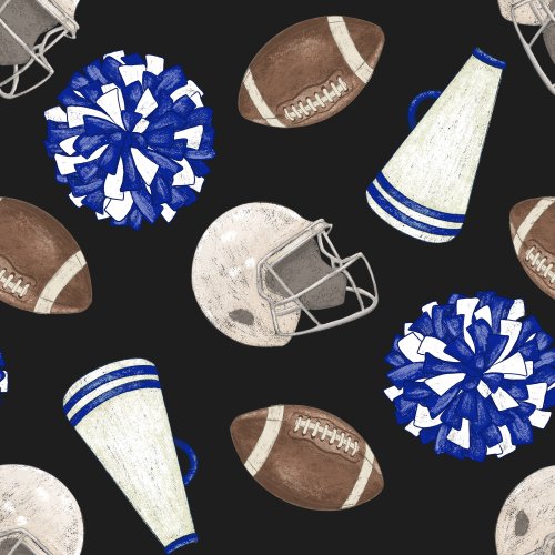 footballs and cheer pom poms