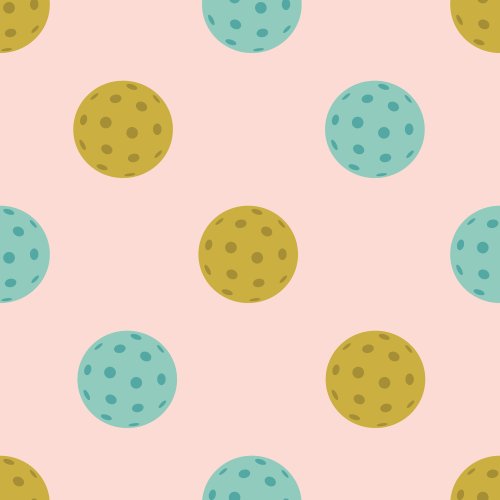 blue and green pickleball polkadot pattern on blush pink