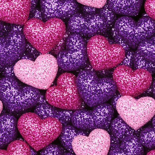 pink and purple valentine's day glitter hearts