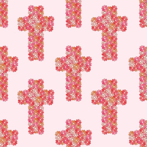 floral cross fabric design