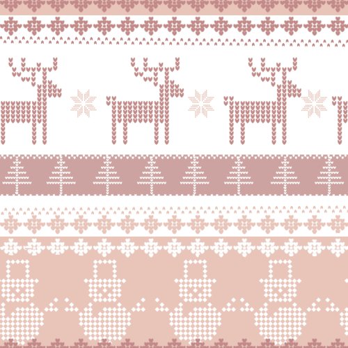 pink fair isle holiday fabric