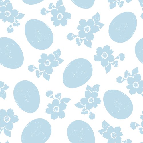 solid color Eggs and Flowers on a white background tossed in a multidirectional print