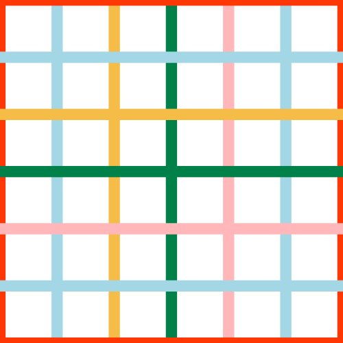 Cute Christmas Grid red, green, yellow, pink, blue