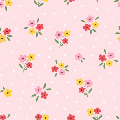Red and yellow florals on pink coordinate for spring chicken