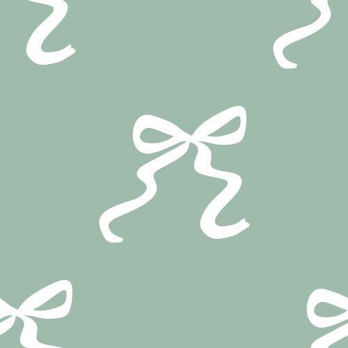 white bows on green background