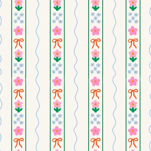 floral and bow stripes
