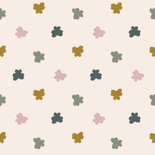 St. Patrick's Day Shamrock Clover Polkadot in green, pink and golden yellow