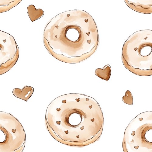 tan donuts and hearts