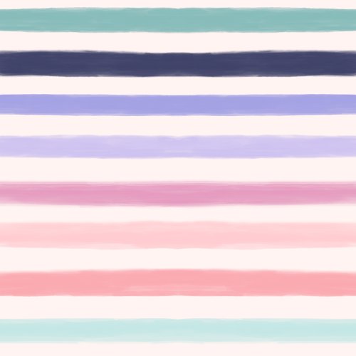 Wider stripe made of tones of pink, purple and aqua on a light pink background for spring and summer that coordinates with the Butterfly floral