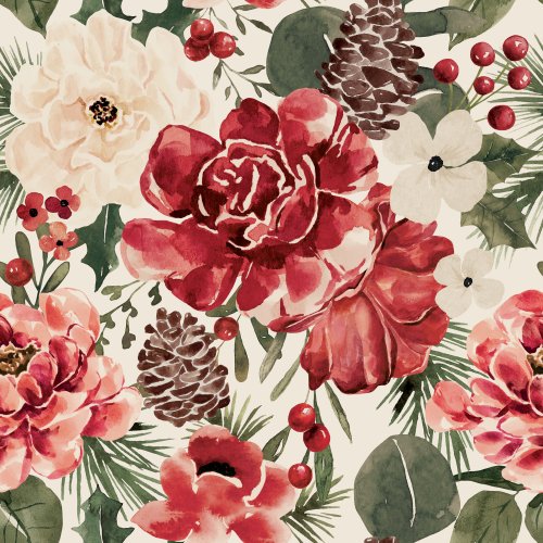 christmas floral with pinecones