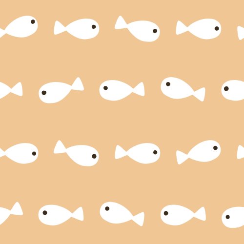 simple white fish on colored background