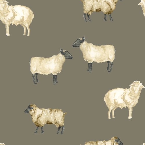 sheep on dark green background