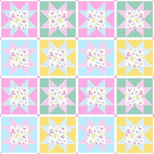 Pastel patchwork with florals 