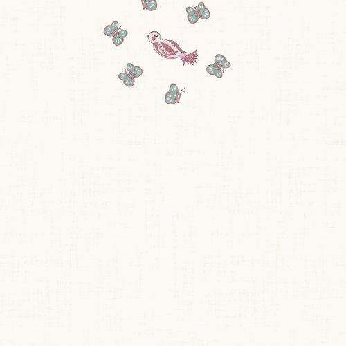 Swallow flying surrounded by butterflies in a textured background