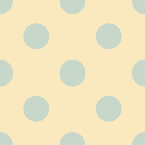 A daffodil yellow background with a light duck egg blue polka dot pattern