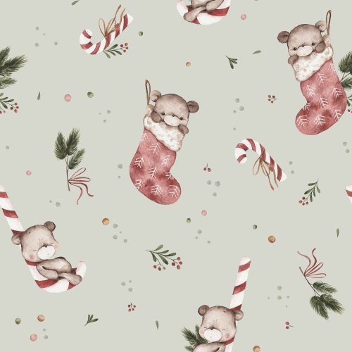 christmas teddy bear in stocking