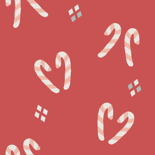 Holiday candycane scattered print