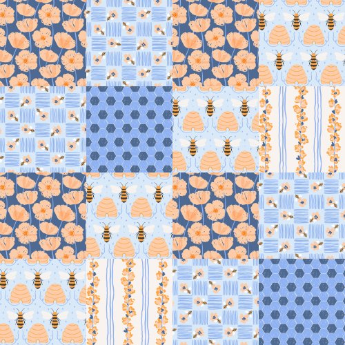 cheater quilt with designs from my wildflower meadow collection