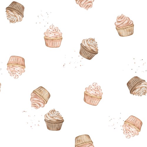 Hand drawn delicious cupcakes.