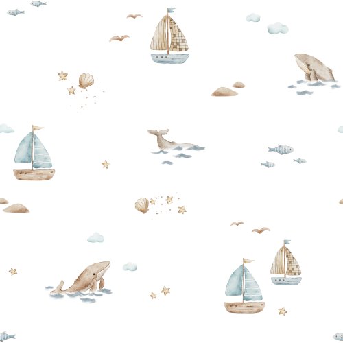 Hand drawn marine design.