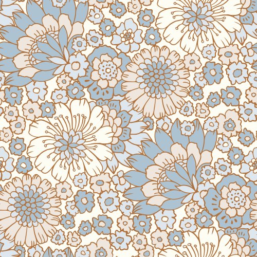 Retro floral boho flowers prairie blooms