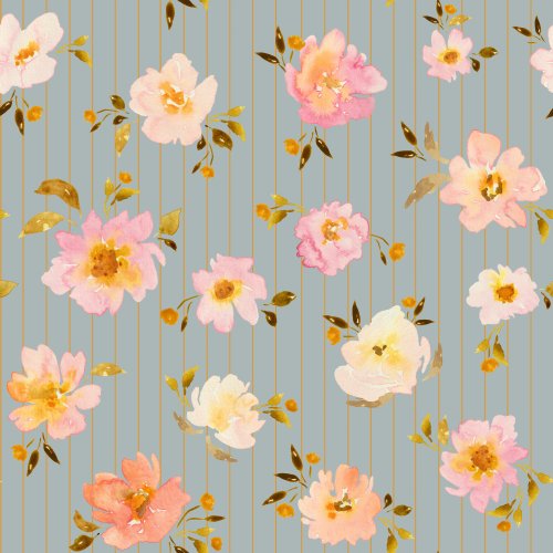 Wallpaper Blooms is a gorgeous watercolor floral design perfect for women's and little girls clothing by Deer Fiorella Design.