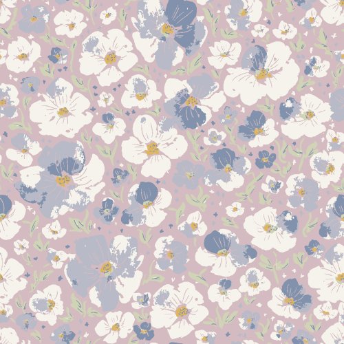 Hand painted pansies on a sweet lilac background