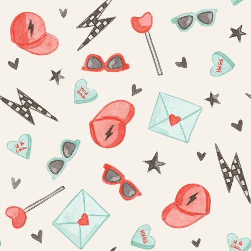 Boy valentine watercolor clip arts on a solid background.  