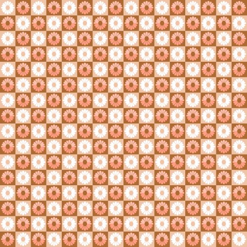 Retro Floral Checkerboard