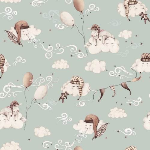 sheep sleeping on clouds nursery design