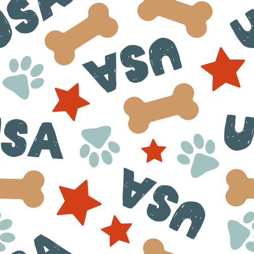 red white and blue 4th of july dog