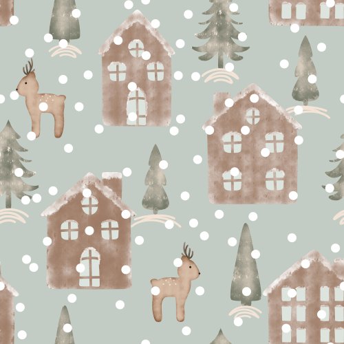 snowy christmas village