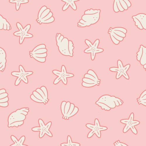 Beach Shells in pink or teal. Pairs with any designs in the Mermaid Beach Collection by Tylee + Art.