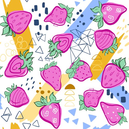 Strawberries and shapes