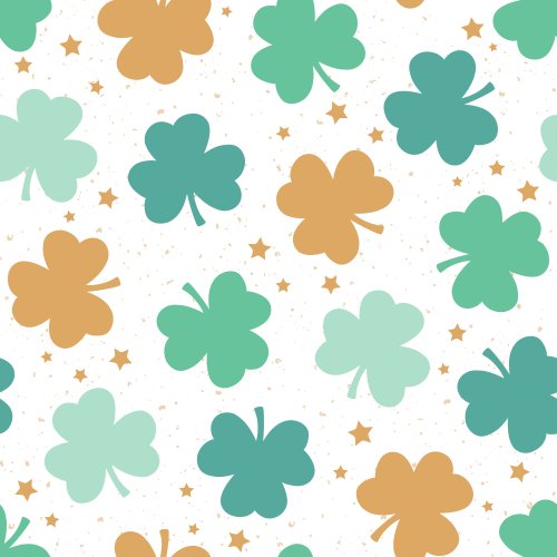 St Patricks day design with shamrocks and stars