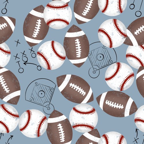 football and baseball with written game plays