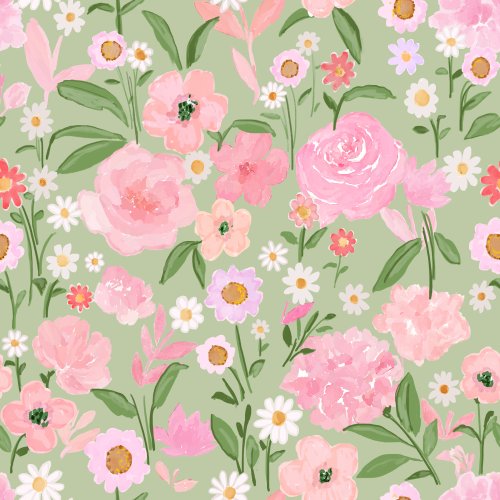 pink watercolor floral